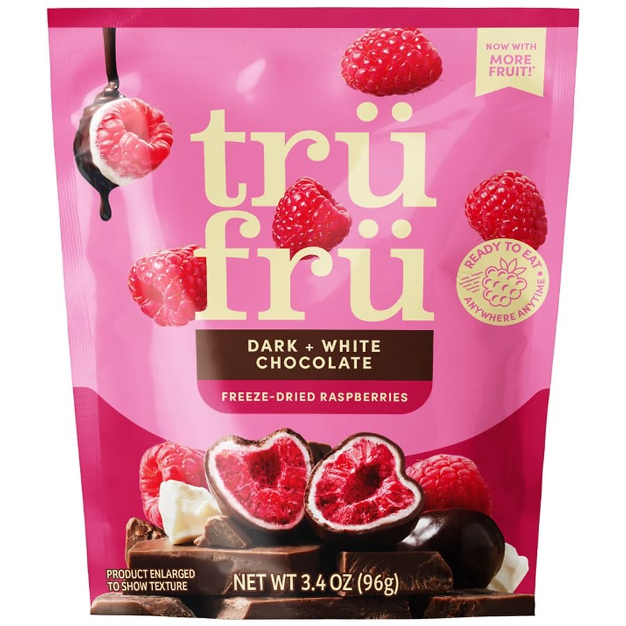 Tru Fru Freeze-Dried Dark + White Chocolate Raspberries Dark + White Chocolate