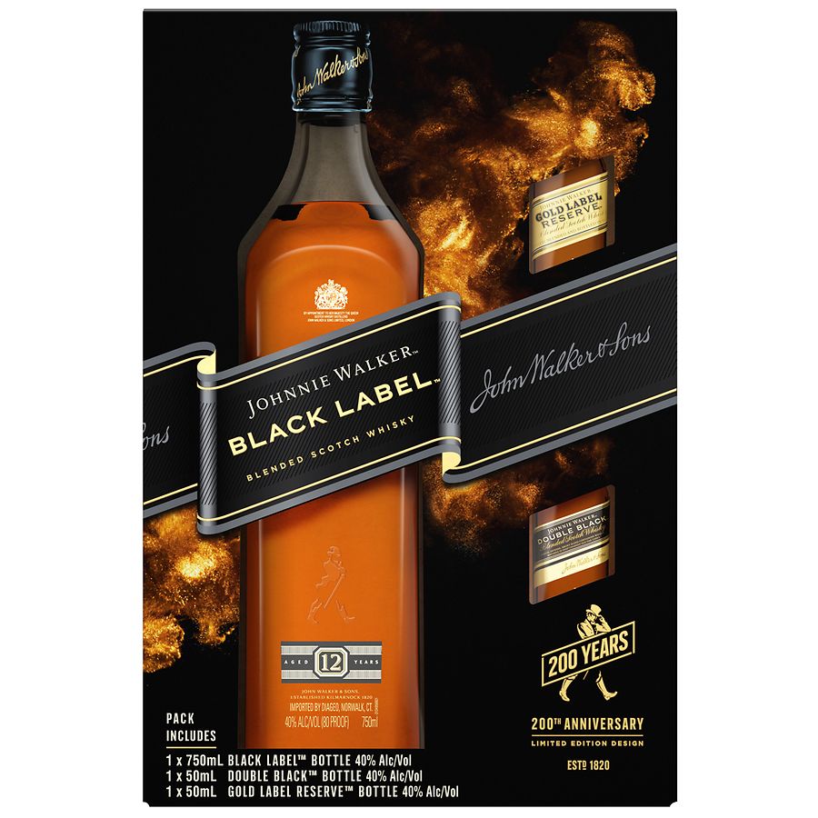 Johnnie Walker Black Label, Double Black, & Gold Label Reserve