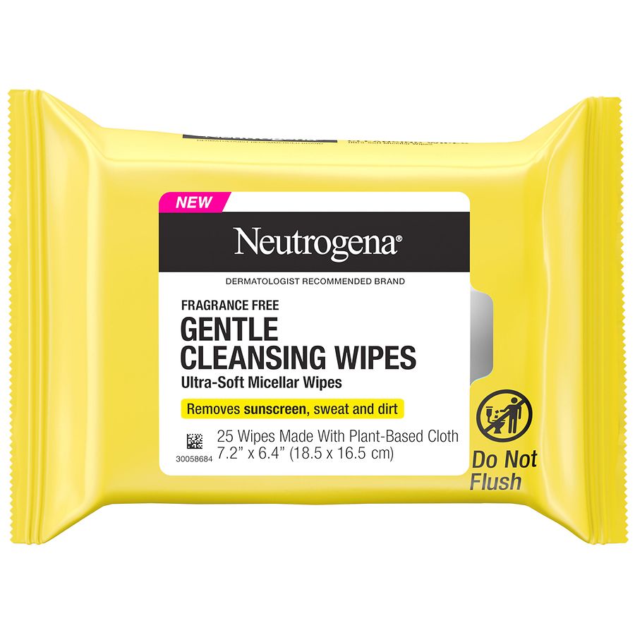 Neutrogena Gentle Cleansing Ultra-Soft Micellar Wipes, Fragrance-Free, Reclosable Soft Pack