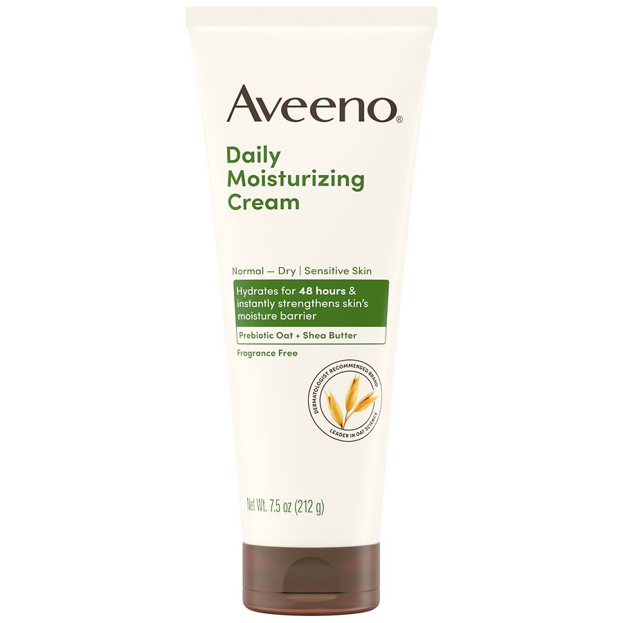 Aveeno Daily Moisturizing Prebiotic Oat + Shea Butter Face & Body Cream, Sensitive Skin Fragrance-Free