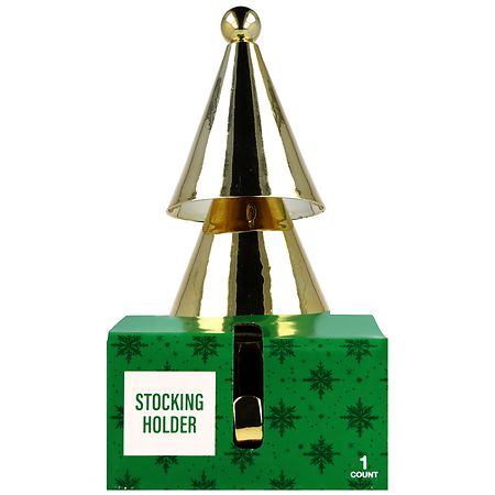 Festive Voice Stocking Holder, Gold Tree