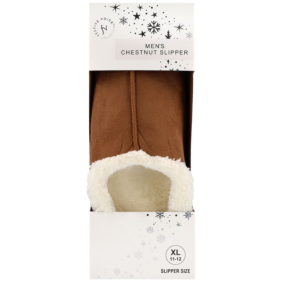 Festive Voice Men's Slippers Size XL 11-12 Chestnut | Walgreens