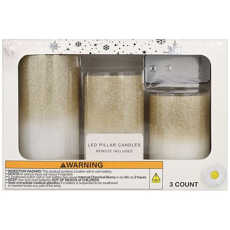 Festive Voice LED Pillar Candles