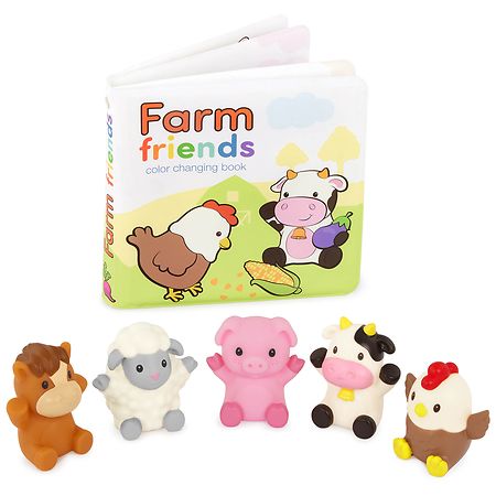 Battat Farm Friends with Finger Puppets Color Changing Bath Book