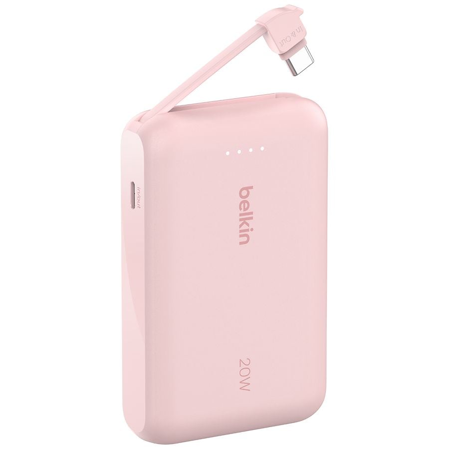 Belkin 20W Powerbank 10K with Integrated USB-C Cable Pink