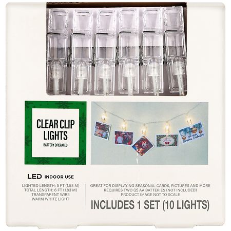 Festive Voice Clear Clip Lights - 1.0 ea