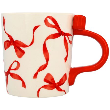 Festive Voice Ceramic Mug, Red Bow 12.7 fl oz