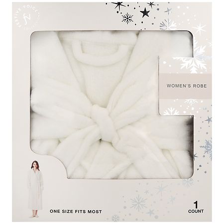 Festive Voice Women's Robe One Size Fits Most White