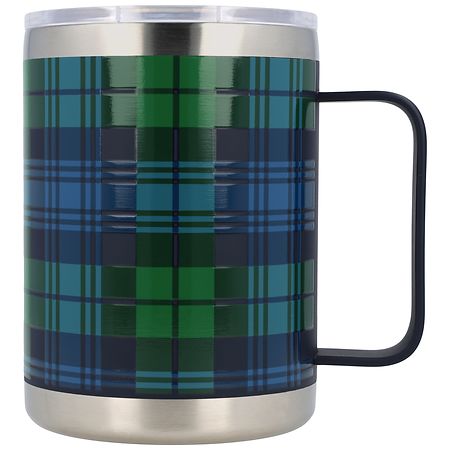 Festive Voice Stainless Steel Mug Plaid 14  fl oz
