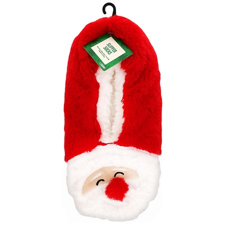 Festive Voice Slipper Socks, Santa Women's Shoe Size 7-9 (S/ M)
