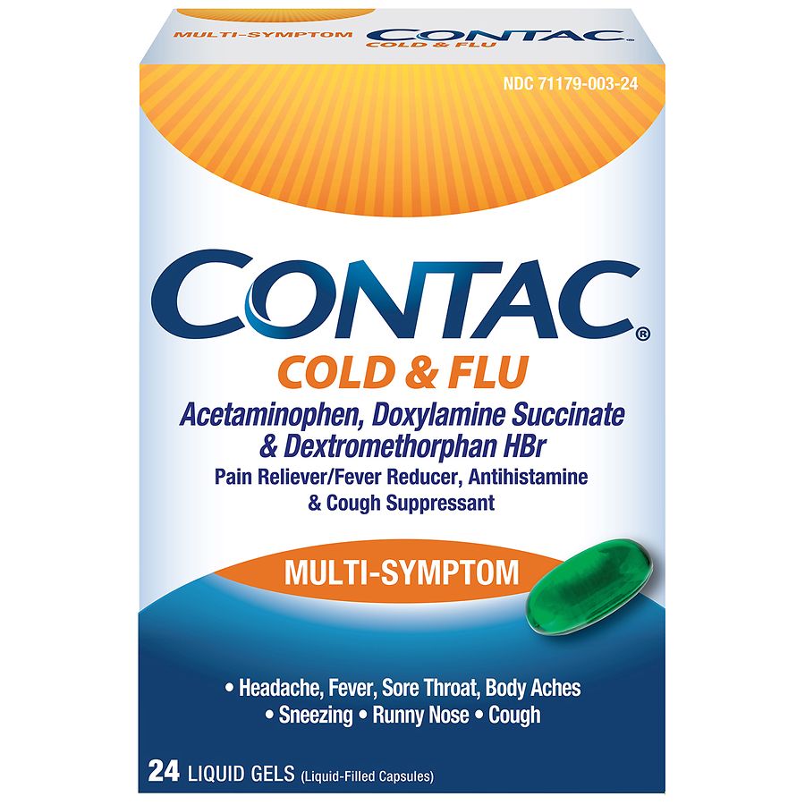 Contac Cold & Flu Multi-Symptom Liquid Gels | Walgreens