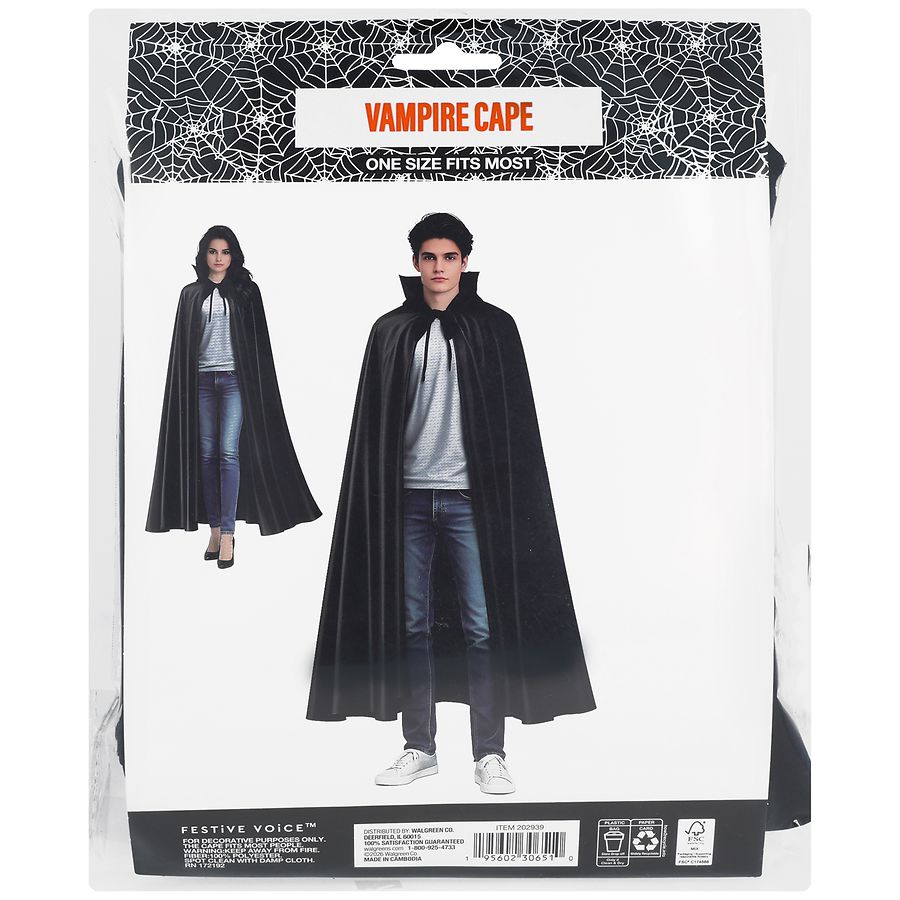 Festive Voice Vampire Cape One Size Fits Most