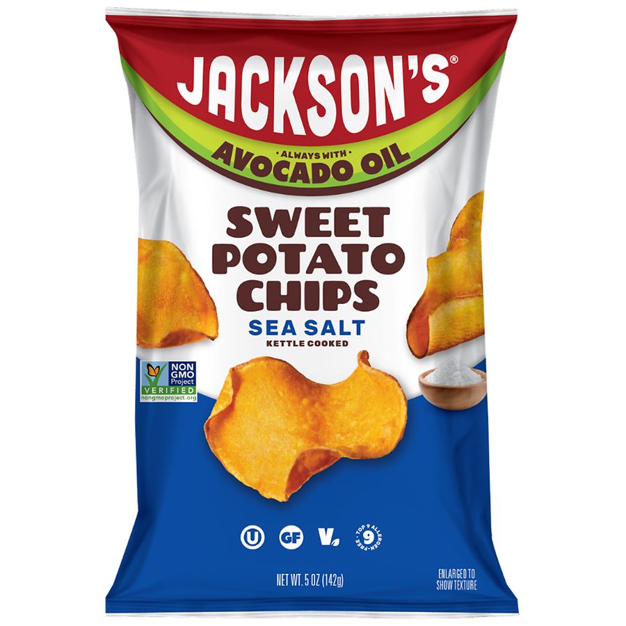 Jackson's Avocado Oil Kettle Cooked Sweet Potato Chips Sea Salt