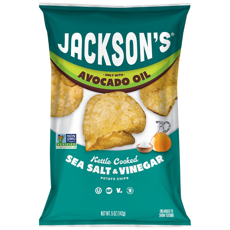 Jackson's Avocado Oil Classic Kettle Cooked Potato Chips Sea Salt and Vinegar