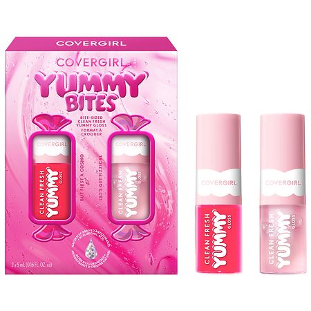 CoverGirl Yummy Bites Bite-Sized Clean Fresh Gloss Minis Kit 100 Let's Get Fizzical/ 450 But First a Cosmo