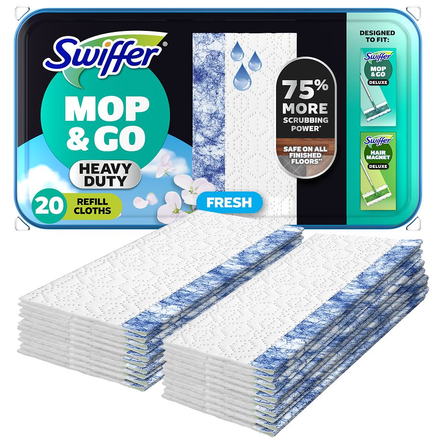 Swiffer Heavy Duty Mop Wet Multi-Surface Cloth Refills for Floor Mopping and Cleaning Fresh
