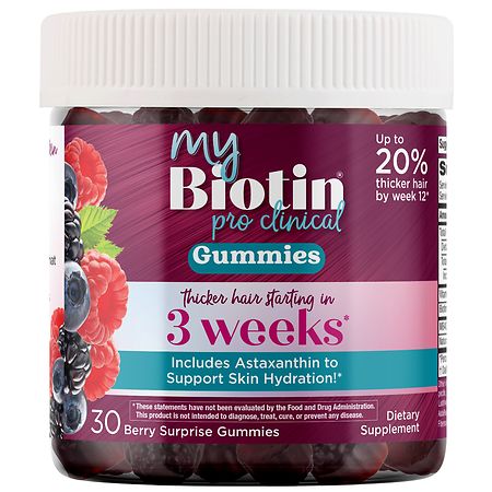 Purity Products MyBiotin ProClinical Gummies for Thicker Hair Berry Surprise