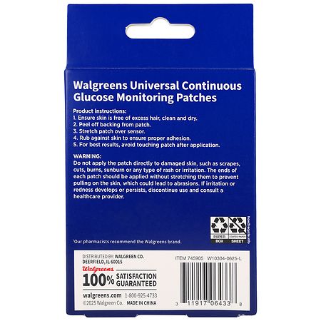 walgreens glp 1 patches Walgreens Universal Continuous Glucose Monitoring Patches