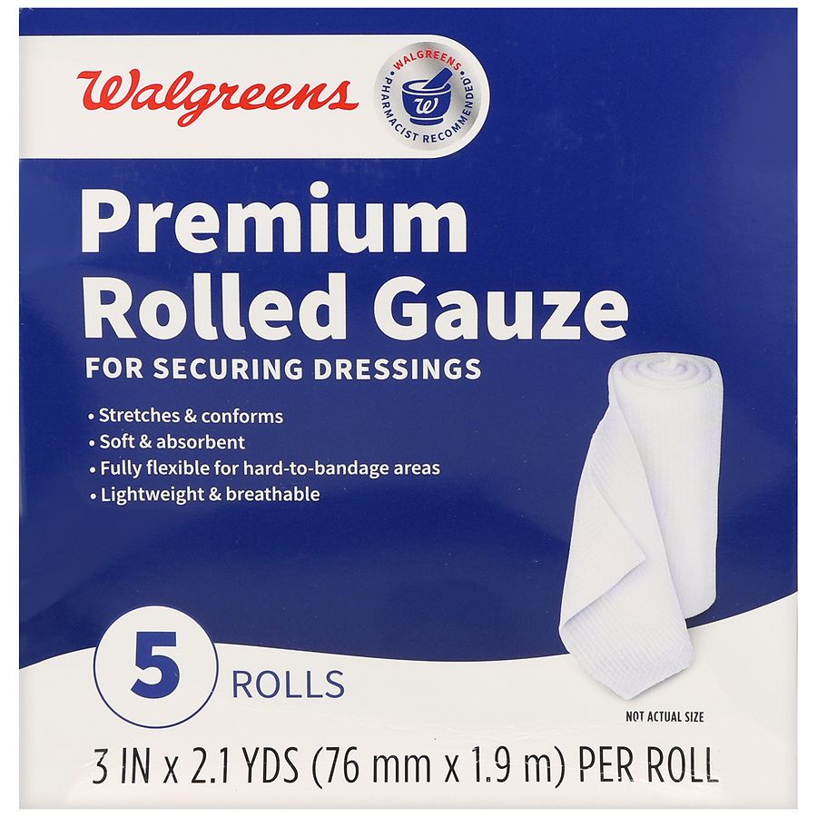 Walgreens Premium Rolled Gauze 3 in x 2.1 yd