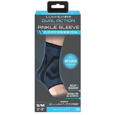 Copper Fit Dual Action Blu-Infrared Ankle S/ M