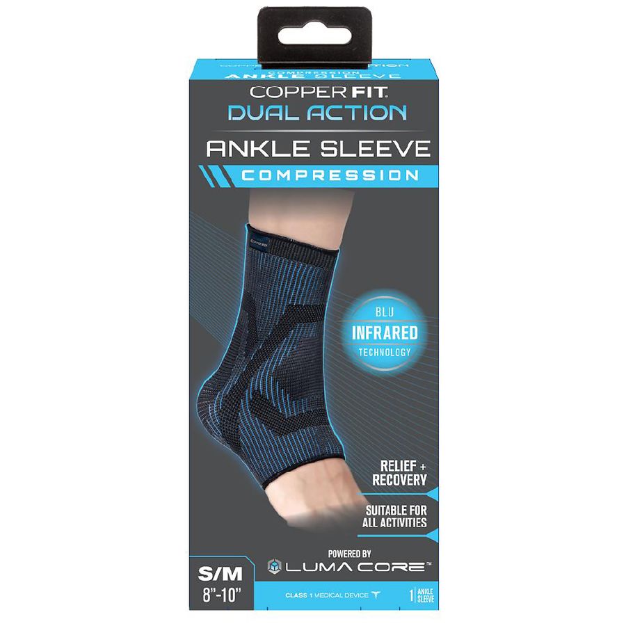 Copper Fit Dual Action Blu-Infrared Ankle S/M