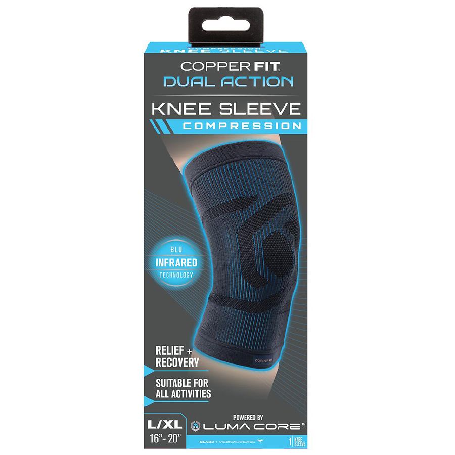 Copper Fit Dual Action Blu-Infrared Knee Sleeve L/XL
