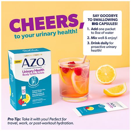 AZO Urinary Health Drink Mix Raspberry Lemonade | Walgreens