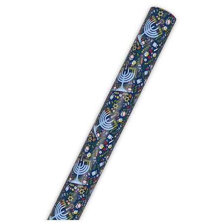 Hallmark Hanukkah Wrapping Paper Roll (Festive Collage on Navy)