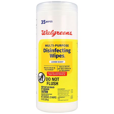 Walgreens Multi-Purpose Disinfecting Wipes Lemon - 35.0 ea
