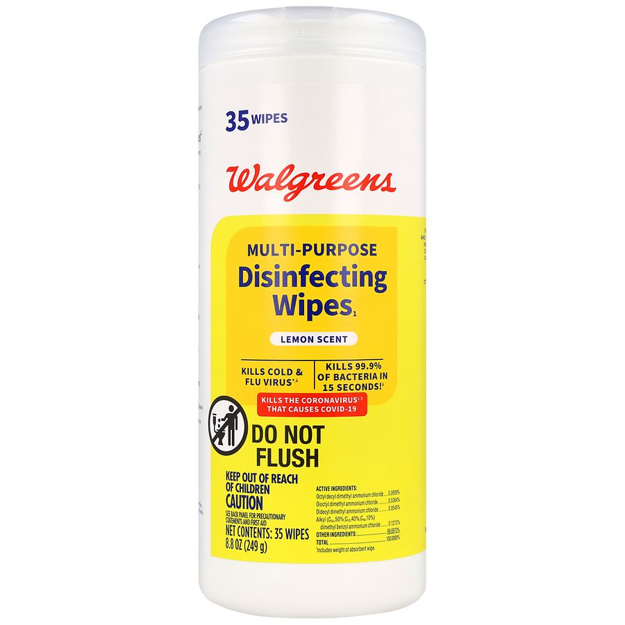 Walgreens Multi-Purpose Disinfecting Wipes Lemon