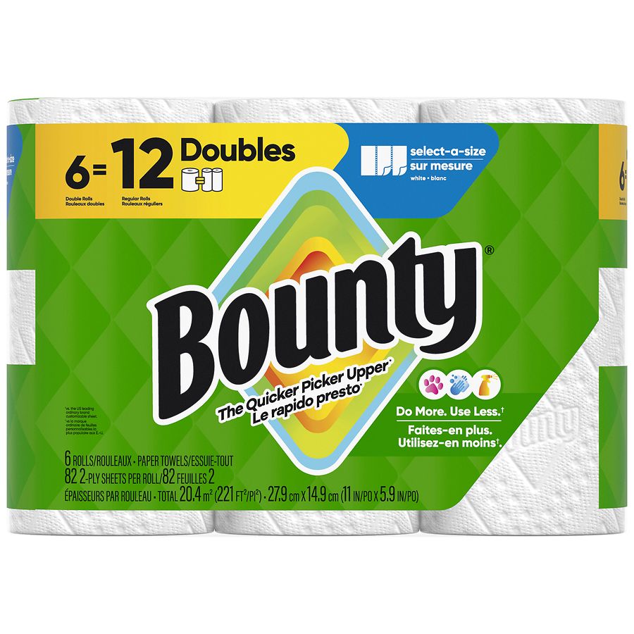 Bounty Paper Towels Select-A-Size, Double Rolls