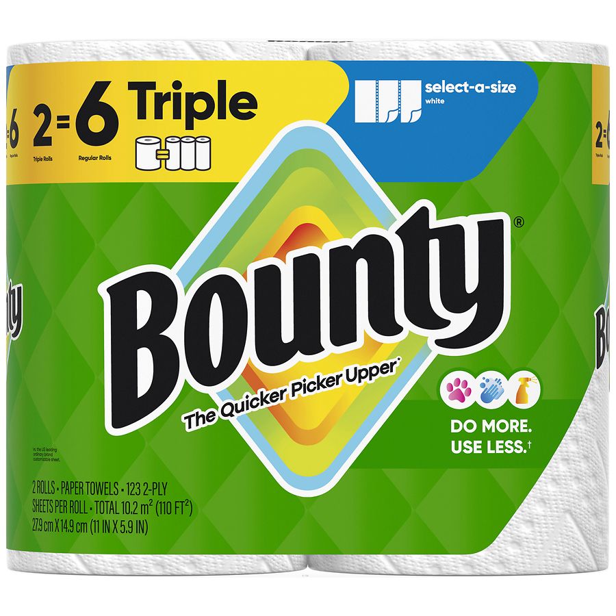 Bounty Paper Towels Select-A-Size, Triple Rolls