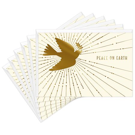 Hallmark Gold Christmas Cards, Peace on Earth, Dove S9