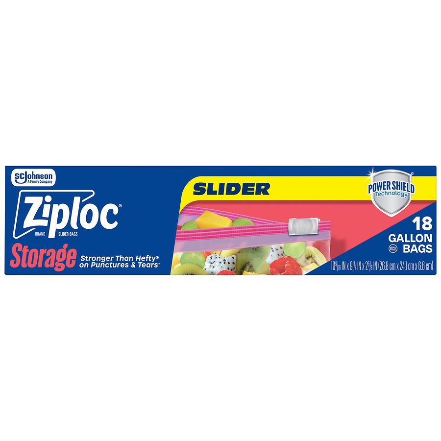Ziploc Slider Storage Bags Expandable Bottom Gallon