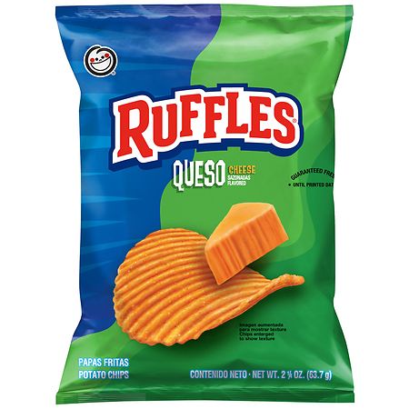 Ruffles Potato Chips with Ridges Queso Cheese