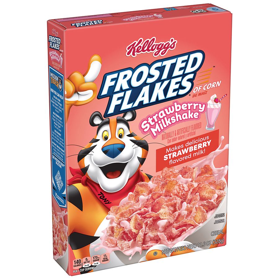 Frosted Flakes Breakfast Cereal Strawberry Milkshake