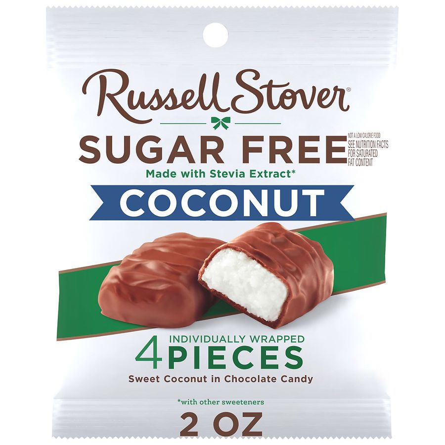 Russell Stover Sugar Free Coconut in Chocolate Candy Bag