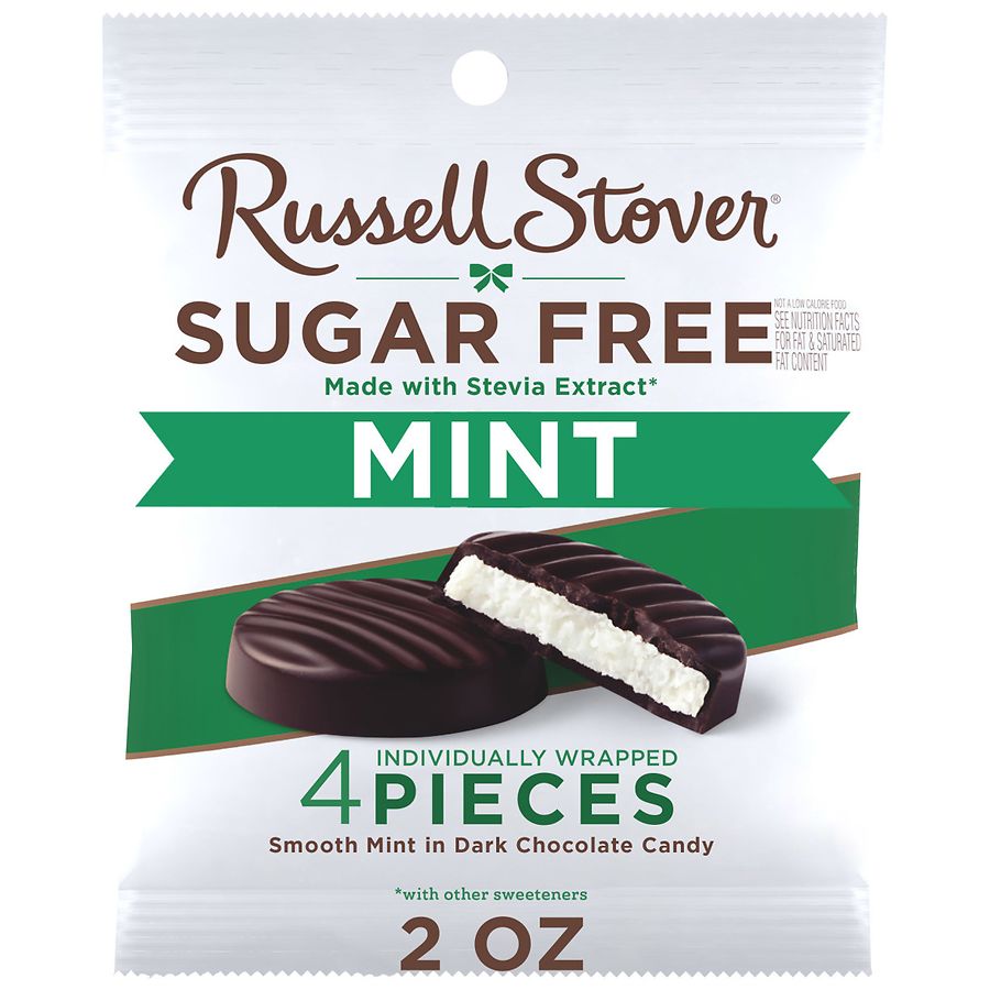 Russell Stover Sugar Free Dark Chocolate Mint Patties Candy
