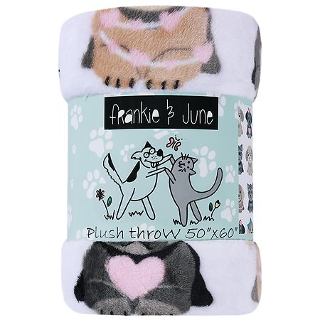 Crest Mills Printed Plush Throws, Dog Faces