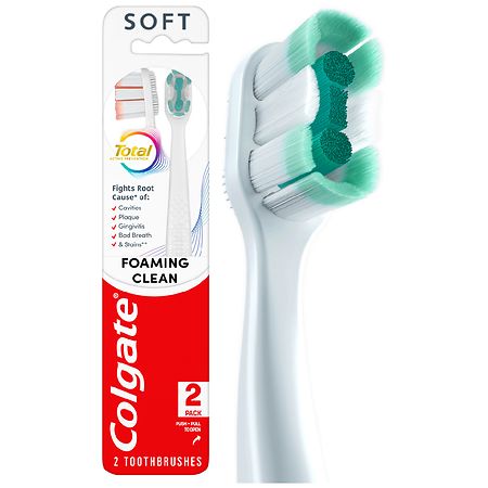 Colgate Total Active Prevention Foaming Clean Toothbrushes Soft Bristles