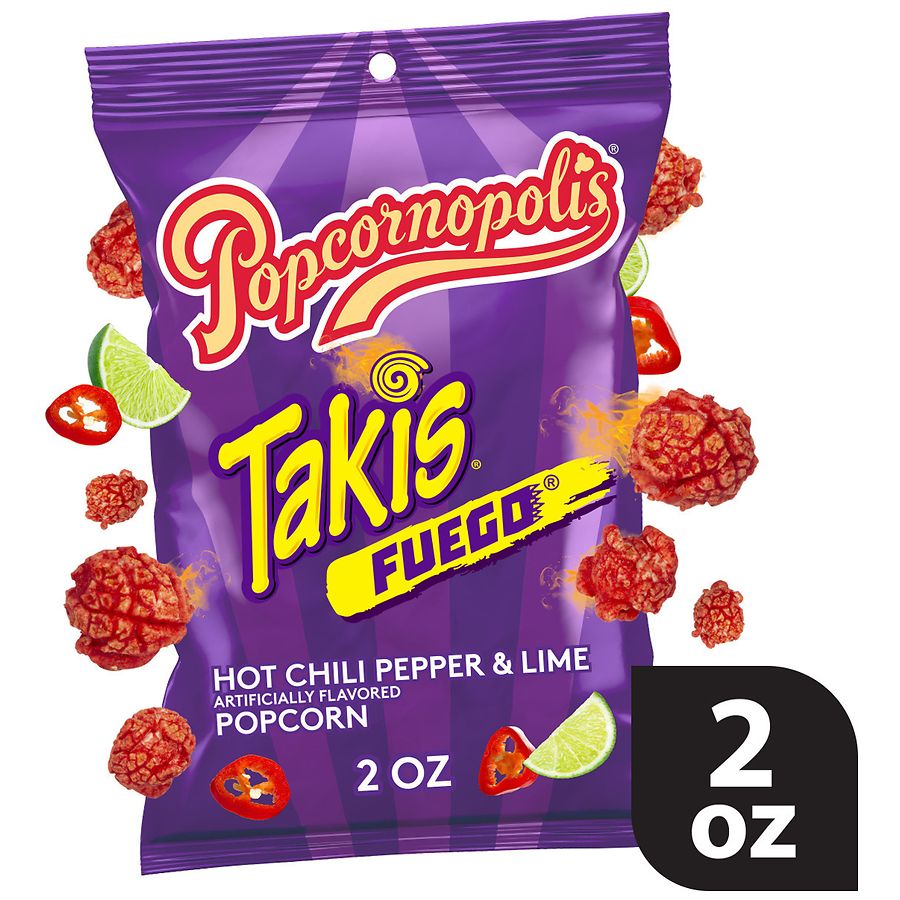 Takis Popcornopolis Fuego, Extreme Savory Popcorn Hot Chili Pepper & Lime