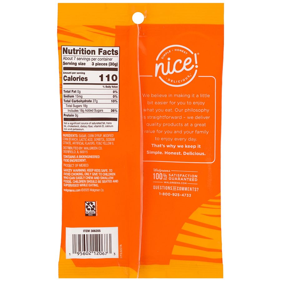 Nice! Orange Slices Soft & Chewy Candy Orange | Walgreens