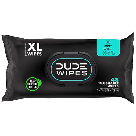Dude Wipes Flushable Wipes Mint Chill, XL