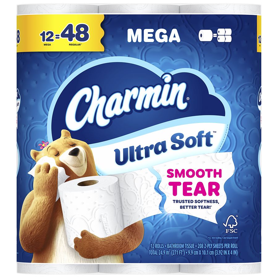Charmin Toilet Paper Ultra Soft, Mega Rolls