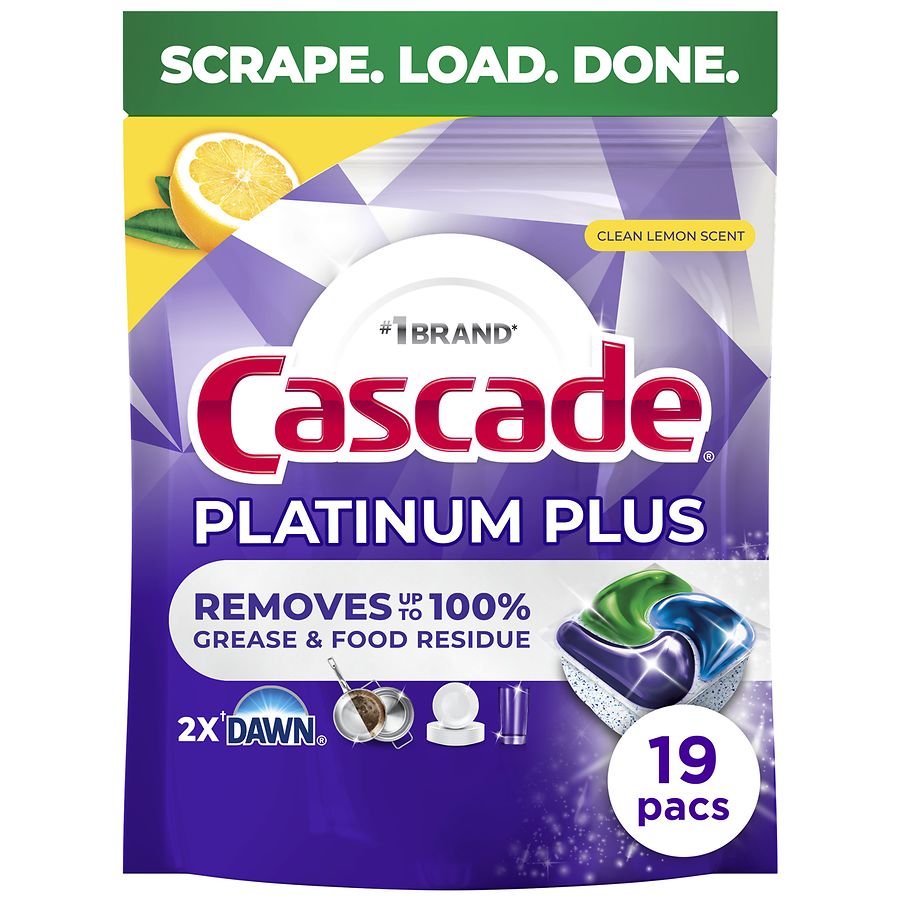 Cascade Platinum Plus Dishwasher Pacs Lemon, Clean Lemon