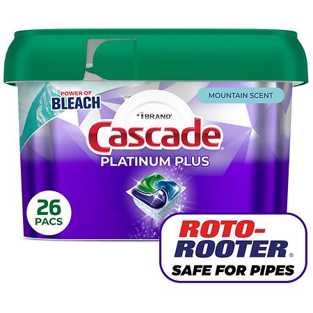 Cascade Platinum Plus Dishwasher Pods Mountain  260 ea