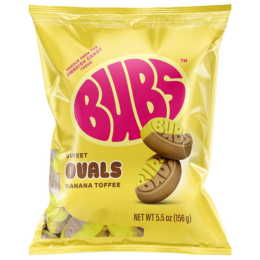 Swedish Bubs Sweet Ovals Banana Toffee Candy Banana Toffee