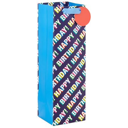 Hallmark Wine Gift Bag Happy Birthday on Navy