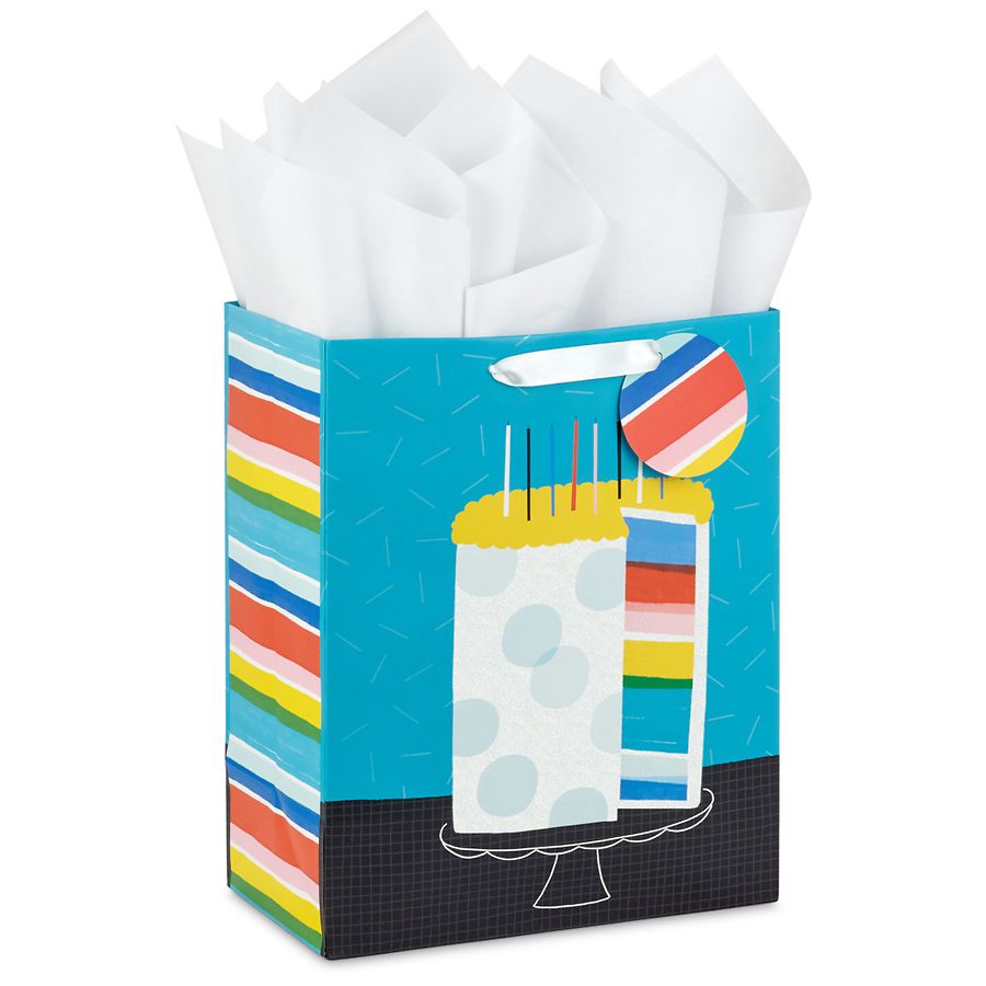 Hallmark Large Gift Bag With Tissue Paper Polka-Dot Birthday Cake