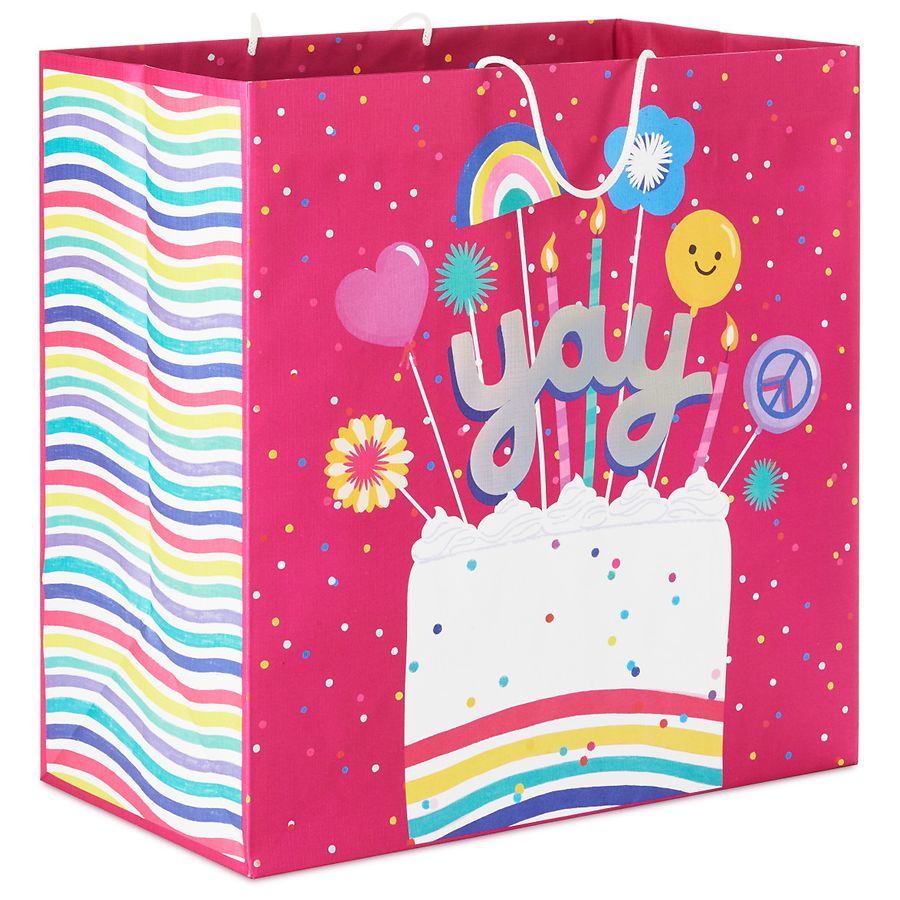 Hallmark Extra-Deep Birthday Gift Bag Yay Cake